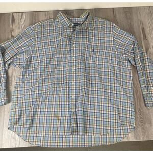 Polo Ralph Lauren Mens 3XB Button Down Short sleeve Plaid Blue 3XL Big